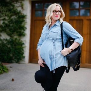 Liz Lange Maternity Chambray Tunic Medium
